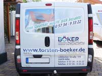 Beklebung eines Vivaro Transporters Heckansicht