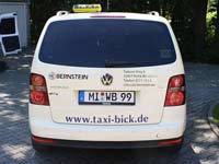 Taxibeklebung Heckdarstellung